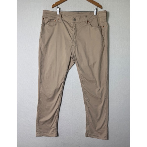 Levi's 511 Slim Fit Tan Pants Men's W38 L30 Cotton Blend Casual Chinos - Picture 1 of 15